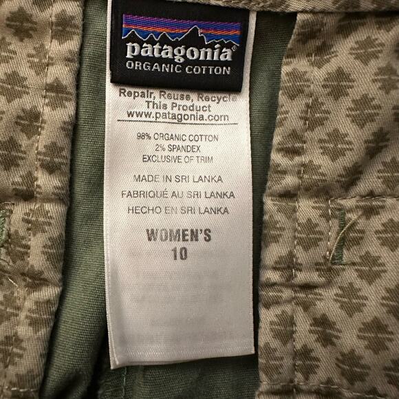 Patagonia green pattern ankle length pants size 10 - Picture 6 of 11